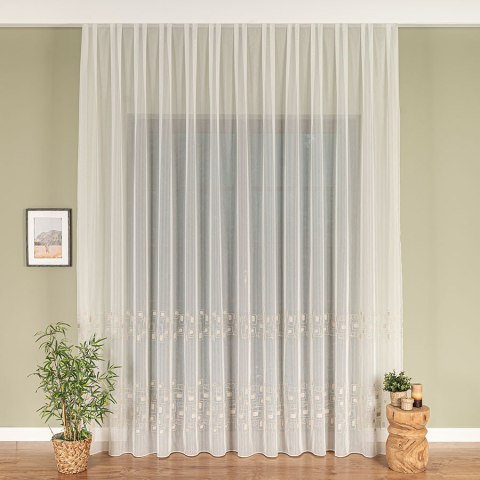 Firanka haftowana na metry 224128 wysokość 280 cm kolor kremowy