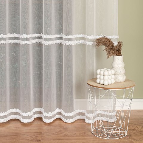 Firanka haftowana na metry 083616 wysokość 300 cm kolor biały