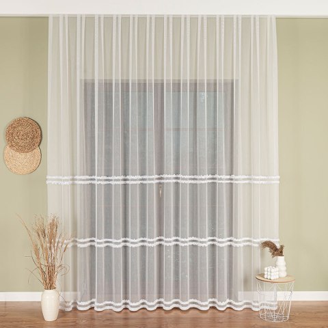 Firanka haftowana na metry 083616 wysokość 300 cm kolor biały