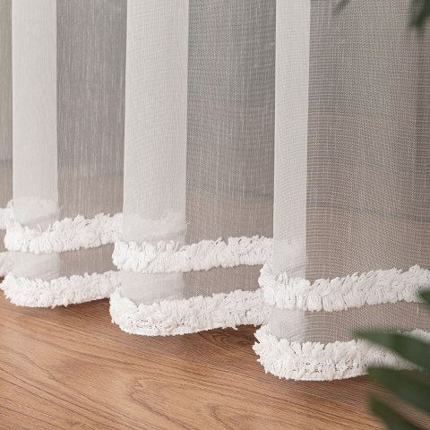 Firanka haftowana na metry 083616 wysokość 300 cm kolor biały