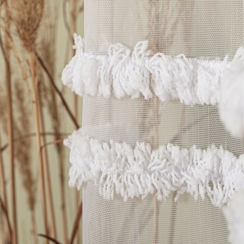 Firanka haftowana na metry 083616 wysokość 300 cm kolor biały