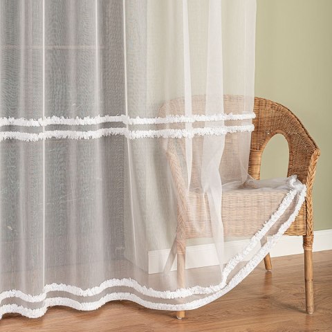 Firanka haftowana na metry 083616 wysokość 300 cm kolor biały