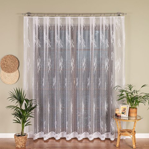 Firanka żakardowa na metry 049303 wysokość 250 cm kolor biały