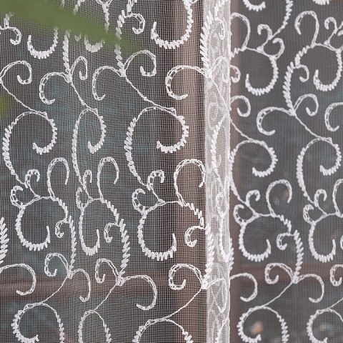 Firanka haftowana na metry 108612 wysokość 180 cm kolor biały