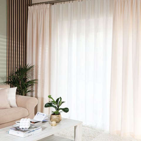 JODEŁKA Zasłona gotowa na taśmie, szerokość 140cm x wysokość 250cm, kolor 007 kremowy 724330/ZGT/007/140250/1