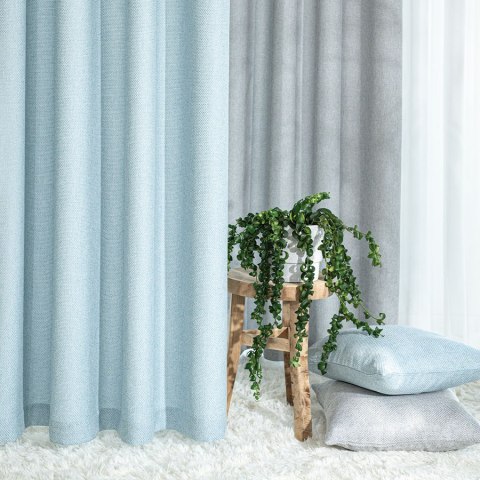 MOLLY Zasłona gotowa na przelotkach, szerokość 140cm x wysokość 250cm, kolor 005 jasny niebieski 651350/ZGP/005/140250/1