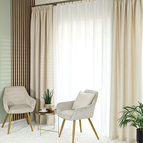 MOLLY Zasłona gotowa na taśmie, szerokość 140cm x wysokość 250cm, kolor 804 kremowy 651350/ZGT/804/140250/1