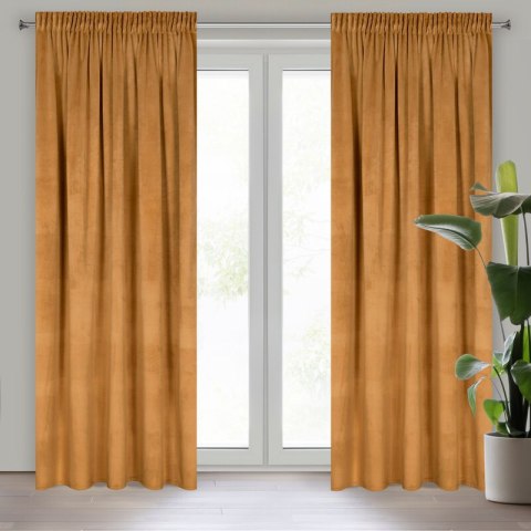 ZASŁONA GOTOWA MELANIE NA TAŚMIE 140 X 270 CM MIODOWY