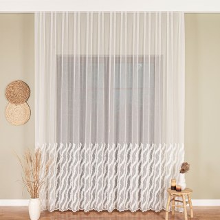 Firanka haftowana na metry 013410 wysokość 290 cm kolor naturalny