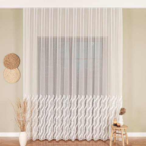 Firanka haftowana na metry 013410 wysokość 290 cm kolor naturalny