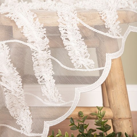 Firanka haftowana na metry 013410 wysokość 290 cm kolor naturalny