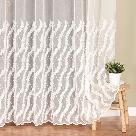 Firanka haftowana na metry 013410 wysokość 290 cm kolor naturalny