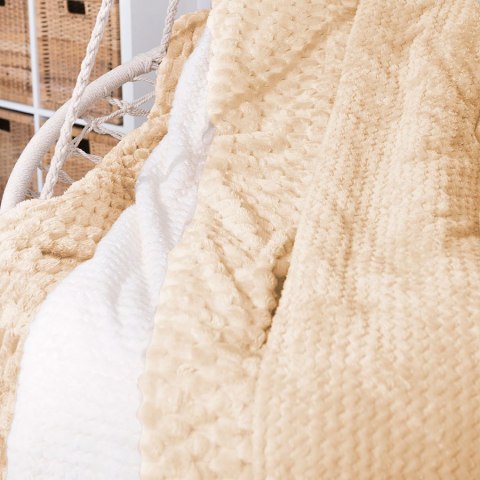 LUGO Koc dekoracyjny, rozmiar 160x200cm, kolor 001 ecru LUGO00/KOD/001/160200/1