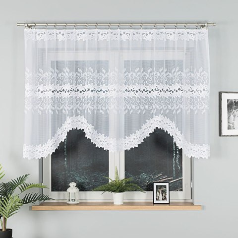 BASTIA Firanka żakardowa gotowa, szerokość 280 x wysokość 120cm, kolor 001 biały 648107/FBL/001/280120/1