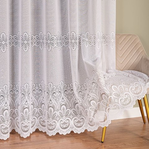 Firanka żakardowa na metry 361070 wysokość 250 cm kolor biały