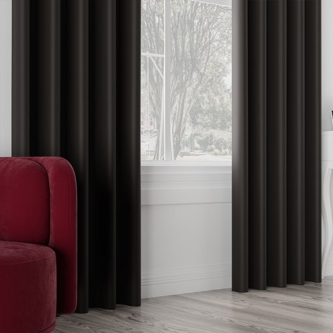 DONA Tkanina dekoracyjna typu blackout, wysokość 280cm, kolor 840 chłodny brązowy TD0015/TDP/840/000280/1