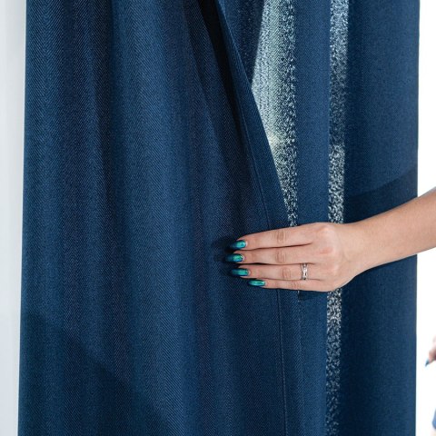 JODEŁKA Zasłona gotowa na taśmie, szerokość 140cm x wysokość 250cm, kolor 011 niebieski 724330/ZGT/011/140250/1