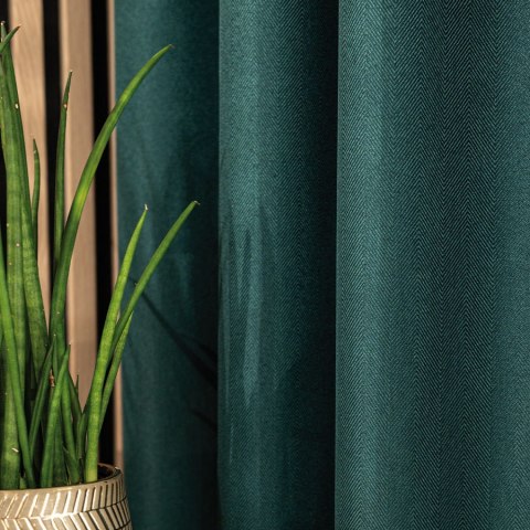 JODEŁKA Zasłona gotowa na taśmie, szerokość 140cm x wysokość 250cm, kolor 012 butelkowa zieleń 724330/ZGT/012/140250/1