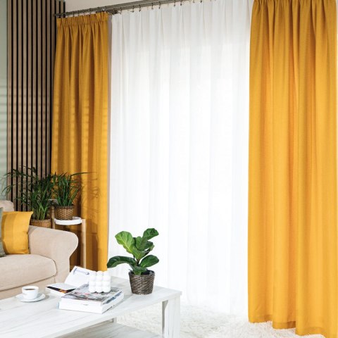 JODEŁKA Zasłona gotowa na taśmie, szerokość 140cm x wysokość 250cm, kolor 019 musztardowy 724330/ZGT/019/140250/1