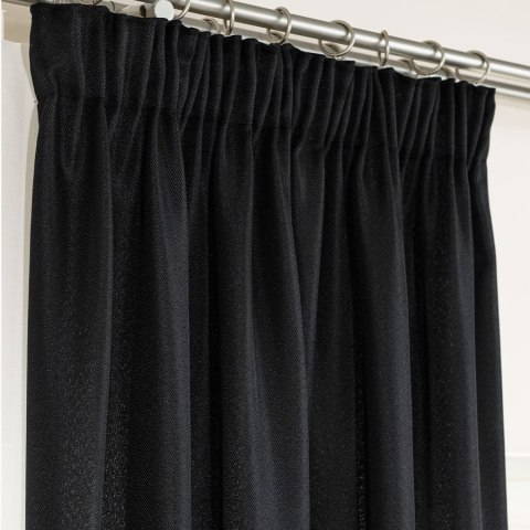 JODEŁKA Zasłona gotowa na taśmie, szerokość 140cm x wysokość 250cm, kolor 111 czarny 724330/ZGT/111/140250/1