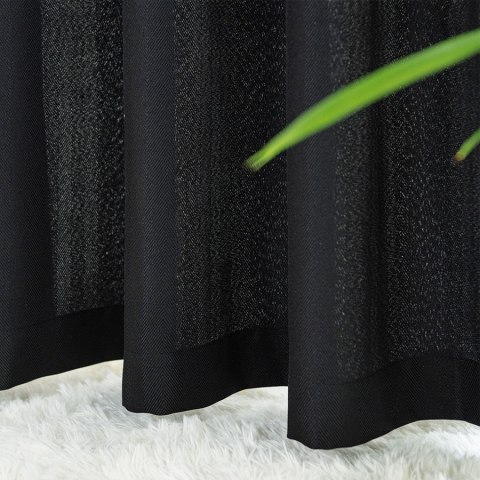 JODEŁKA Zasłona gotowa na taśmie, szerokość 140cm x wysokość 250cm, kolor 111 czarny 724330/ZGT/111/140250/1