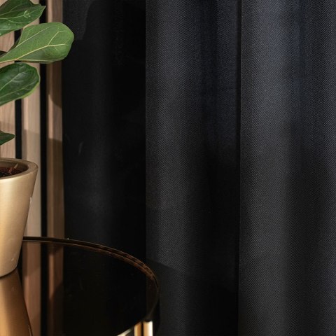 JODEŁKA Zasłona gotowa na taśmie, szerokość 140cm x wysokość 250cm, kolor 111 czarny 724330/ZGT/111/140250/1