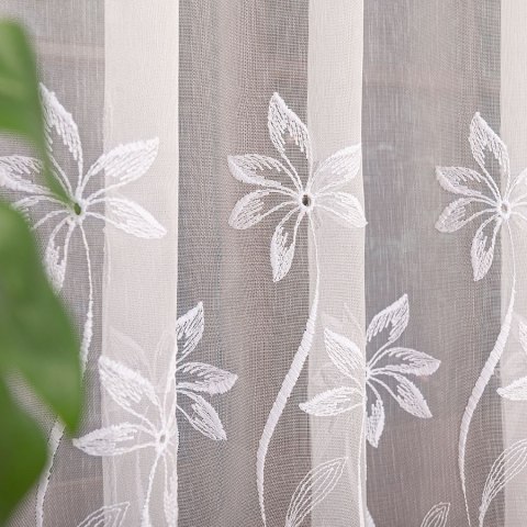 Firanka haftowana na metry 242779 wysokość 280 cm kolor biały