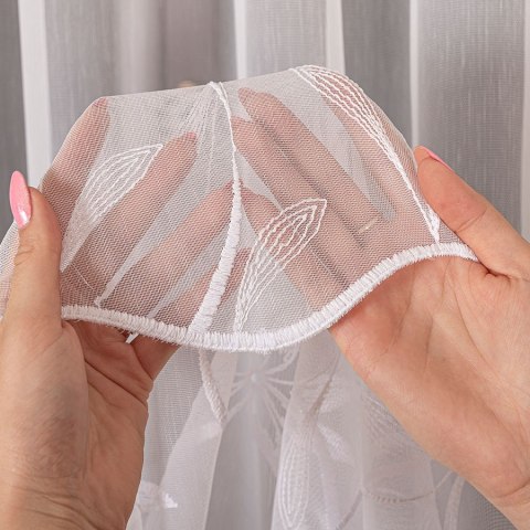 Firanka haftowana na metry 242779 wysokość 280 cm kolor biały