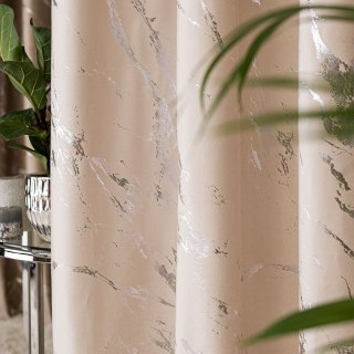 MARMA Tkanina dekoracyjna, wysokość 300cm, kolor 016 kremowy ze srebrnym nadrukiem na VELVI TD0037/TDP/016/000300/1