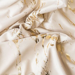 MARMA Tkanina dekoracyjna, wysokość 300cm, kolor 016 kremowy ze złotym nadrukiem na VELVI TD0033/TDP/016/000300/1