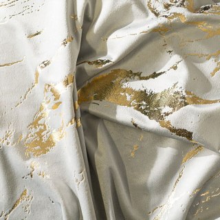 MARMA Tkanina dekoracyjna, wysokość 300cm, kolor 021 pastelowy szary ze złotym nadrukiem na VELVI TD0033/TDP/021/000300/1