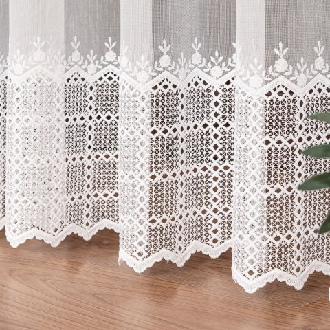 Firanka haftowana na metry 006260 wysokość 290 cm kolor biały