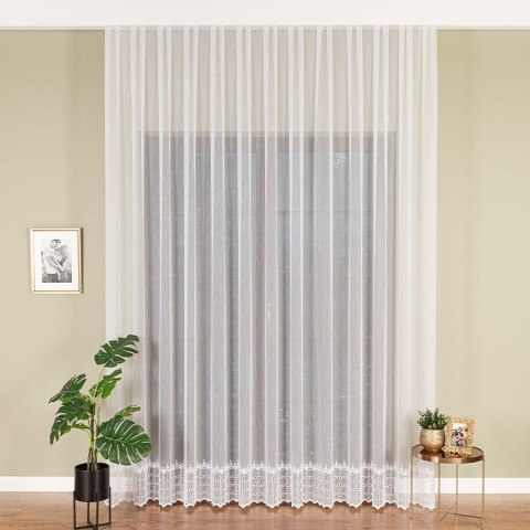 Firanka haftowana na metry 006260 wysokość 290 cm kolor biały