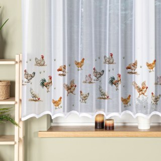 KURY Firanka żakardowa odpasowana na prosto, szerokość 300 x wysokość 160cm, kolor 001 biały D00298/FOP/001/000161/1