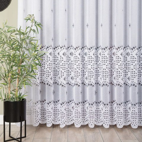 Firanka żakardowa na metry 018999 wysokość 250 cm kolor biały