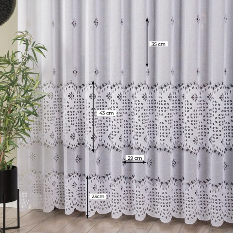 Firanka żakardowa na metry 018999 wysokość 250 cm kolor biały
