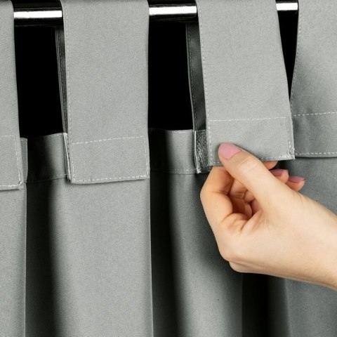 ZASŁONA GOTOWA GARDEN NA SZELKACH 155 X 200 CM SREBRNY