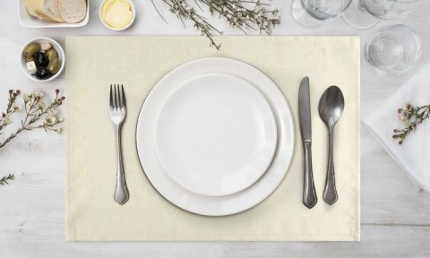 OBRUS SPARKLE 40 X 180 CM KREMOWY