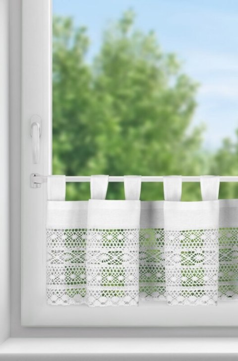 FIRANA GOTOWA MADDELINE NA SZELKACH 150 X 35 CM BIAŁY