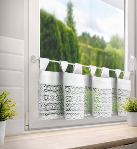 FIRANA GOTOWA MADDELINE NA SZELKACH 150 X 35 CM BIAŁY