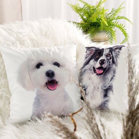 POSZEWKA ANIMAL 77 45 X 45 CM BIAŁY