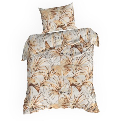 KOMPLET POŚCIELI BAWEŁNIANEJ POLA 140 X 200 CM BIAŁY