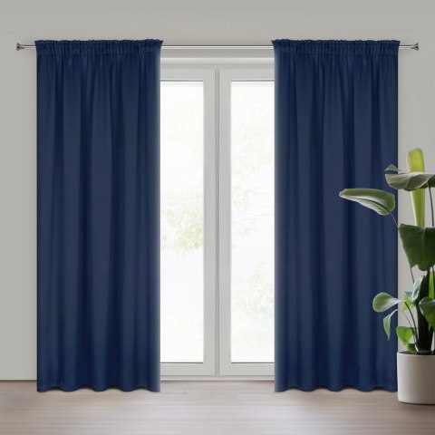 ZASŁONA GOTOWA D91 PARISA NA TAŚMIE 140 X 270 CM GRANATOWY