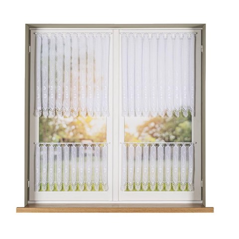 Zazdrostka haftowana panelowa na batyście, wysokość 30cm, kolor 001 biały 093003/388/001/000030/1