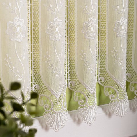 Zazdrostka haftowana panelowa na batyście, wysokość 40cm, kolor 010 naturalny 093003/388/010/000040/1