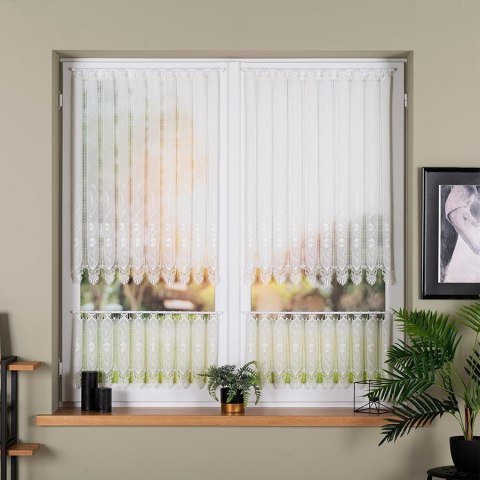 Zazdrostka haftowana panelowa na batyście, wysokość 90cm, kolor 010 naturalny 093003/388/010/000090/1