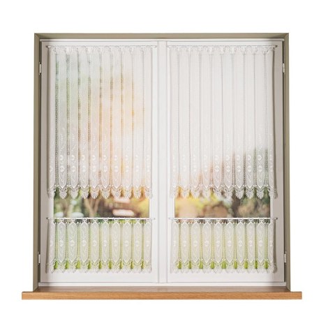 Zazdrostka haftowana panelowa na batyście, wysokość 90cm, kolor 010 naturalny 093003/388/010/000090/1