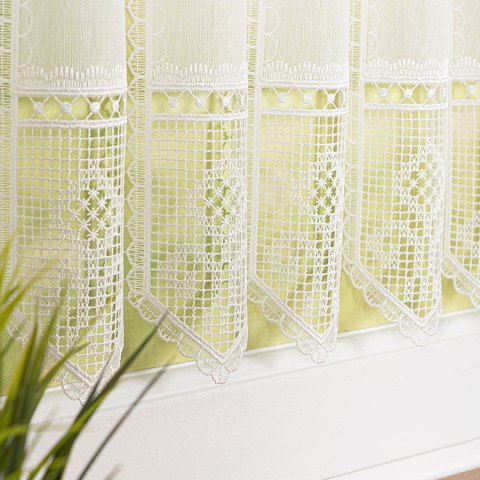 Zazdrostka haftowana panelowa na batyście, wysokość 90cm, kolor 010 naturalny 096269/388/010/000090/1