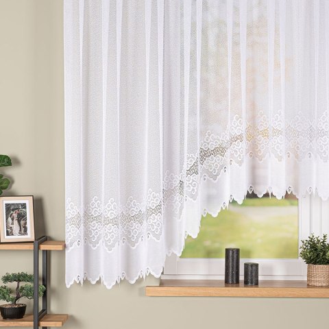 MODESTA Firanka żakardowa gotowa, szerokość 500 x wysokość 160cm, kolor 001 biały 017173/FBL/001/500160/1