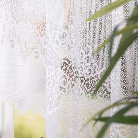 MODESTA Firanka żakardowa gotowa, szerokość 500 x wysokość 160cm, kolor 001 biały 017173/FBL/001/500160/1